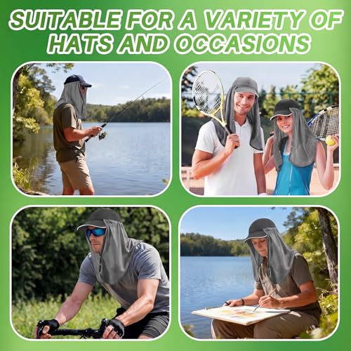 Image of Geyoga 3Pcs UV Sun Protection Neck Drape | Adjustable Neck Shade, Mesh Neck Sun Protection, Breathable Sun Protector, Hat Drape for Fishing, Hiking and Outdoor Work