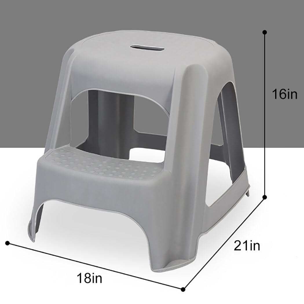 Taburete de plástico antideslizante de 2 escalones de doble altura para niños, taburete de baño para niños