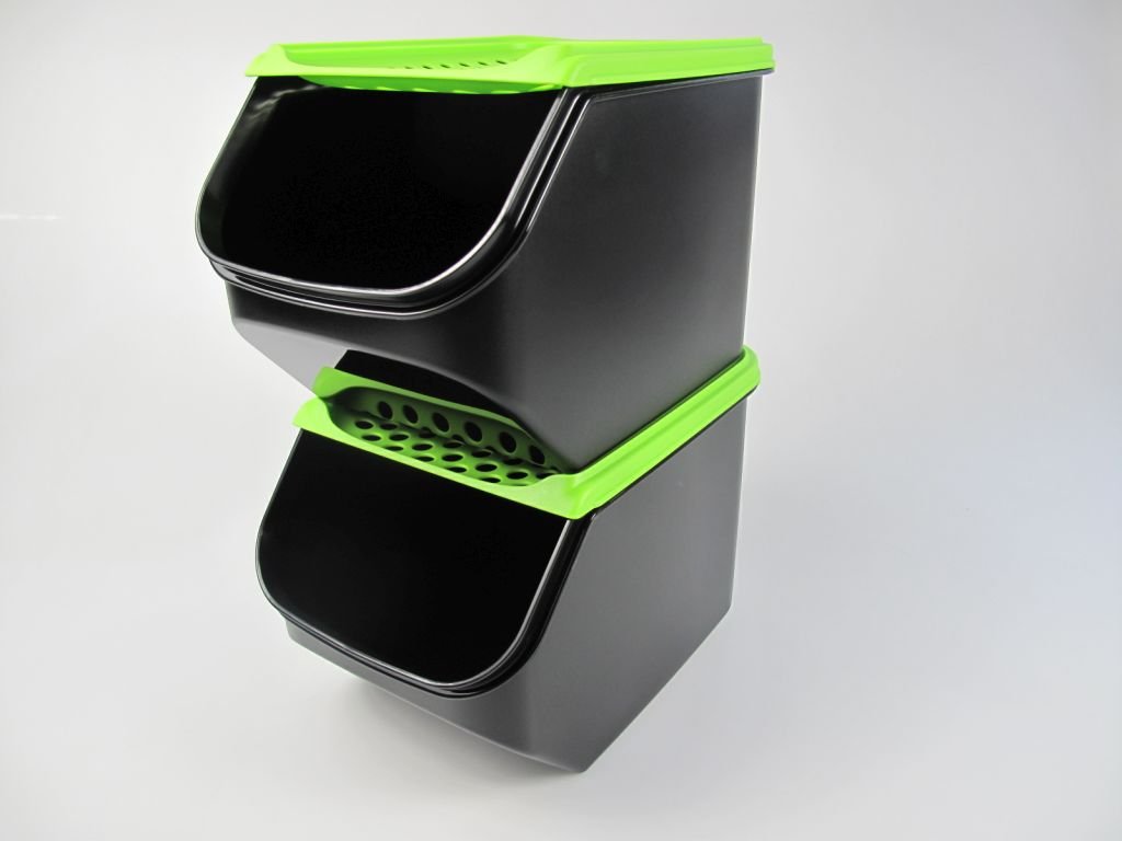 TUPPERWARE Zwiebel-Lager 5,5 L schwarz grün (2) Zwiebellager Zwiebelmeister