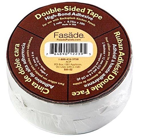 Fasade B4902 Double Sided Backsplash Adhesive Tape, 2" W X 40' L (Pack of 4)