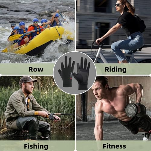 Image of UV Protection Motorcycle Gloves for Men Women - Summer Ice Silk Breathable Non-Slip Riding Gloves with UPF50+ Sun Protection, Summer Wear for Scooty, Bike, Outdoor Activities