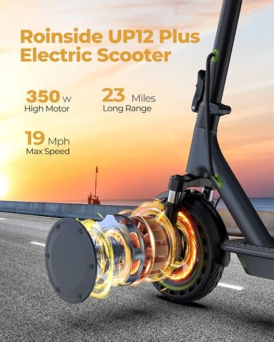 Roinside Electric Scooter (Gray&Black) - 350W Motor, 19 MPH Top Speed, 23 Mile Range - Image 3