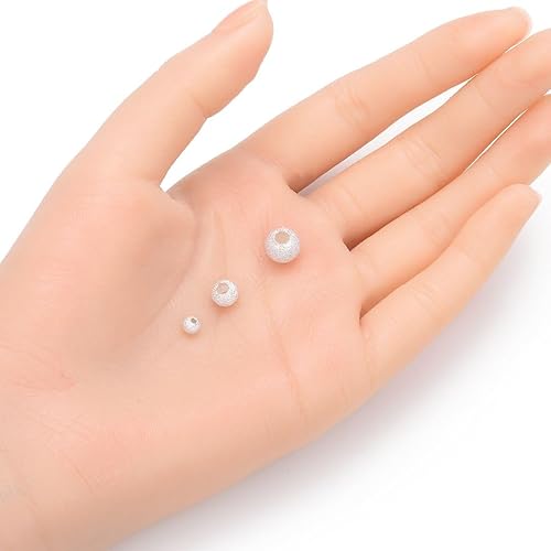 Miniatura 2 de Adabele - 20 cuentas sueltas de plata de ley 925 auténtica de 0.315 pulgadas (agujero grande de 0.138 pulgadas) para fabricación de joyas SS146