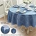 Newbridge Ribbons and Bows Damask Spring & Easter Holiday Fabric Tablecloth, Blue, 70 Inch Round, Wrinkle & Stain Resistant Table Cover