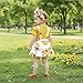 Tepuce 9-12 Month Girl Clothes Cute Baby Girls Summer Outfits Short Sleeve Romper Overall Floral Skirt Dress Headband, Sunflower Girls Skirt Set 6-12M