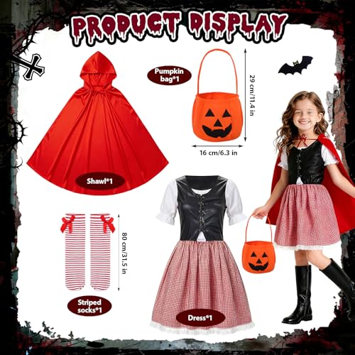 Disfraz Completo Caperucita Roja Niñas Talla Large-130 miniatura 6