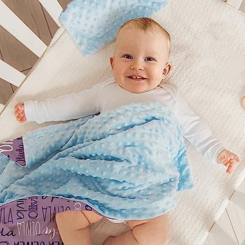 Image of Custom Baby Blanket - Personalized Names Design - Soft Plush Blanket with Double Layer Dotted Backing for Boys Girls Color12(47x60 inches)