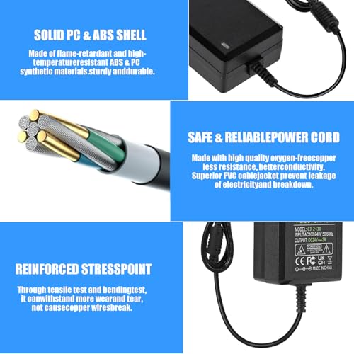 24V 3A Netzteil,72W Transformator Netzadapter Stromversorgung 5,5 mm x 2,5/2,1 mm Stecker für LED Streifen,Router, 3D Drucker, LCD, TFT Bildschirm, Monitor, CCTV Kameras,3D Drucker,Kamera,Scanner