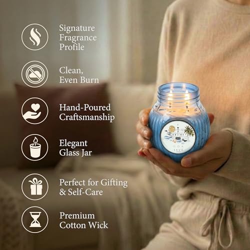 Image of SEVA HOME Ode to India Goa Breeze Coastal Paradise Scented Candle | Tropical Fruits | Long Lasting 45H Burn | Natural Soy Wax | Luxury Home Decor & Gifting