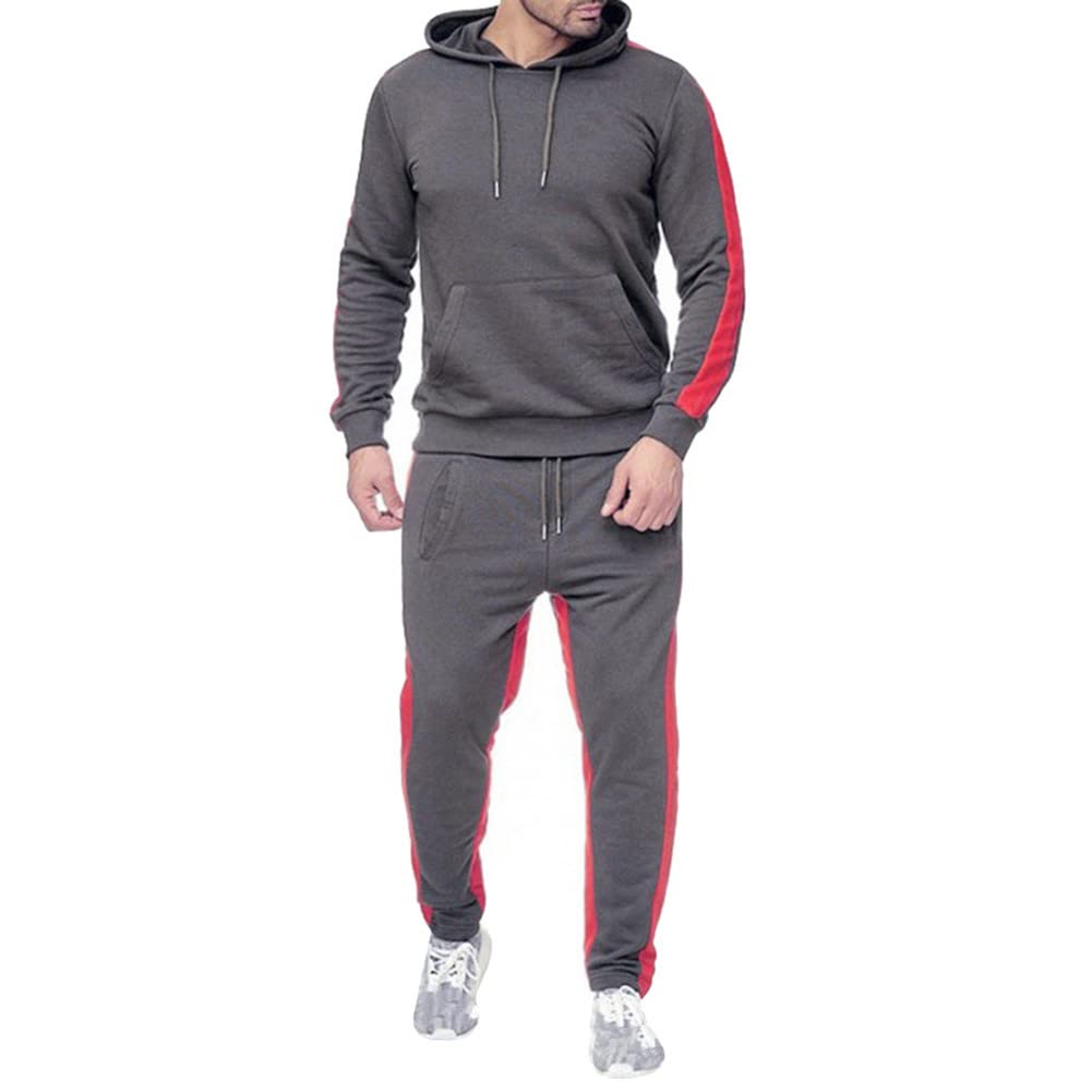 amropi Survêtement Homme Sweat à Capuche et Pantalon Ensemble Jogging de Sport 2 Pièces