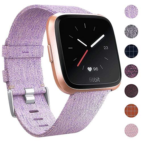 Docooler SDFB-002 Watch Band Fitbit Strap Canvas Plaid Wrist Strap Replacement Wristband for Fitbit Versa Fitness Smart Watch