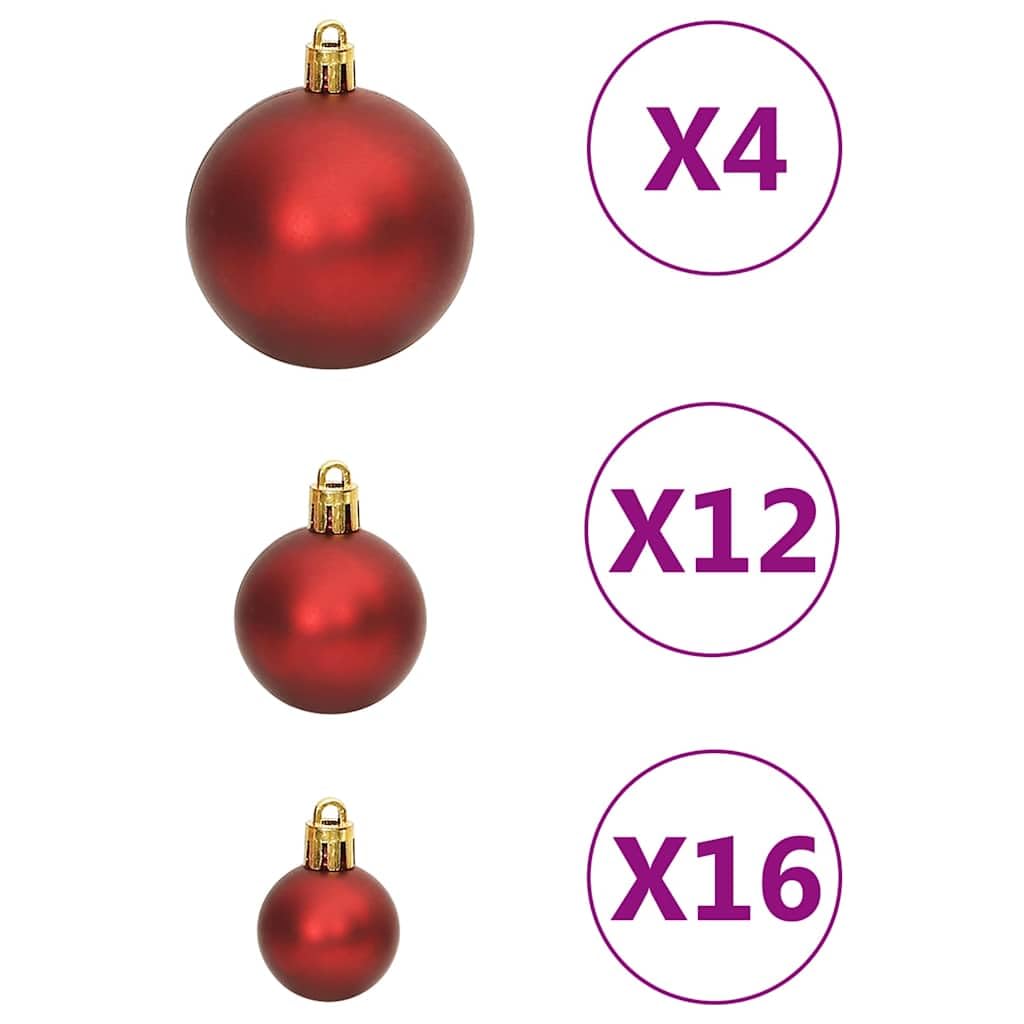 Mangloder Set di 111 palline di Natale rosse in polistirolo, ciondoli per albero di Natale in 3 misure da 3 a 6 cm, opache, glitterate, lucide e cave, per abete, Avvento, finestre e ghirlande, con
