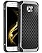 Galaxy S6 Case, S6 Case, BENTOBEN 2 in 1 Cool Slim Hybrid Hard PC Cover Laminated with Carbon Fiber Chrome Anti-Scratch Shockproof Protective Case for Samsung Galaxy S6 (G920), Black