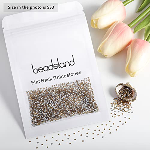 Image of Beadsland Flat Back Rhinestones,Light Colorado Topaz, SS3, 1440pcs