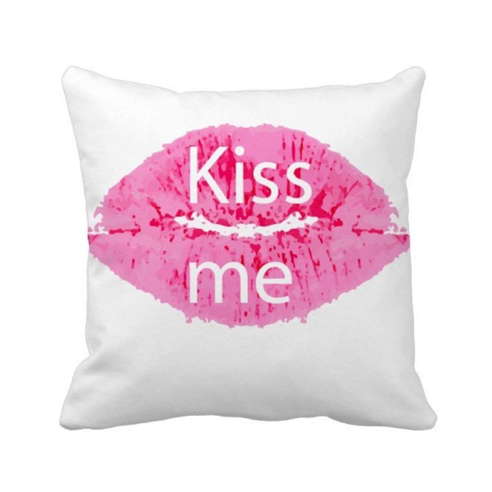 Coussin Saint Valentin Lèvres Rose 40x40cm idée cadeau romantique maison
