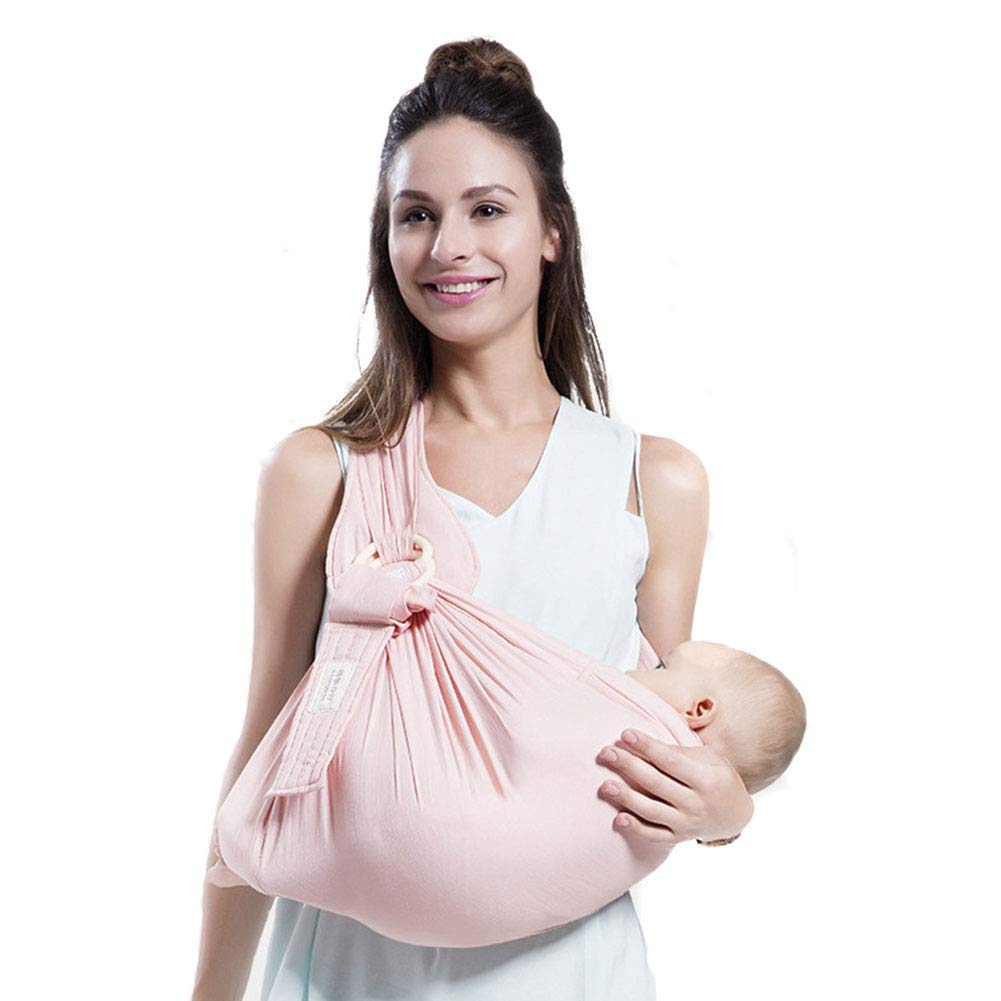 Baby Wrap Carrier for Sling Ergonomic Cotton Slings and Wraps for Infant to Toddler. Breastfeeding and Nursing (Pink)