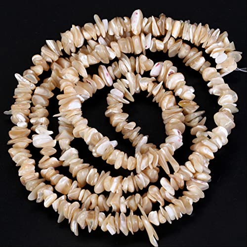Image of 5-8mm Brown Mother of Pearl Natural Chip Stone Beads for Jewelry Making
