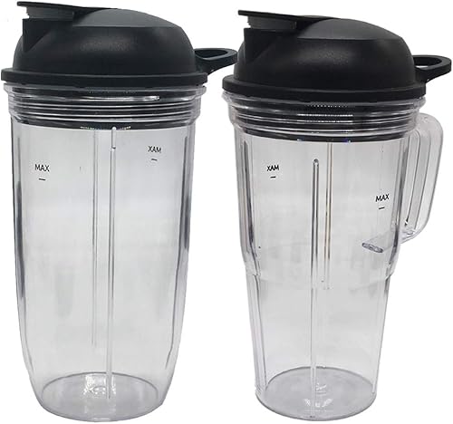 Miniatura 10 de 2 tarros personales Juicer 24 oz mango taza con tapa para ir, compatible con NutriBullet Blender Combo ZNBF30400ZNutribullet Select 2.0 1000 vatios