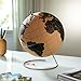 Suck UK Cork Globe | World Map Globe | Interactive Map | Push Pins Included | Desk Accessories | Office Decor | Educational Geography Gifts | Stainless Steel Stand | Desktop Display | Large - 30cm