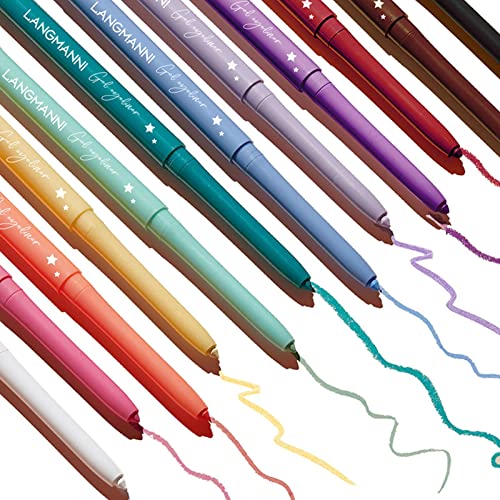 Lápis Delineador,Canetas delineadoras coloridas foscas de 12 cores | Conjunto de maquiagem de caneta