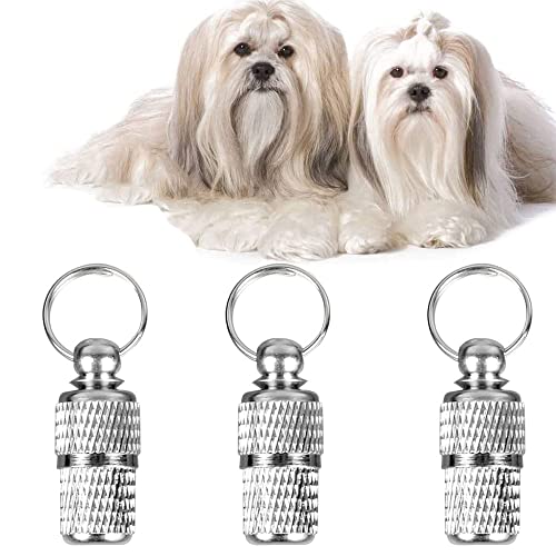 3 Stück Hunde Halsbandanhänger Metall, Hunde Metall Namensschild, Hunde Halsbandanhänger, Anhänger Hundehalsband, Geeignet für Katzen und Hunde und Kleintiere Adresskapsel , Anti Lost Namensschild