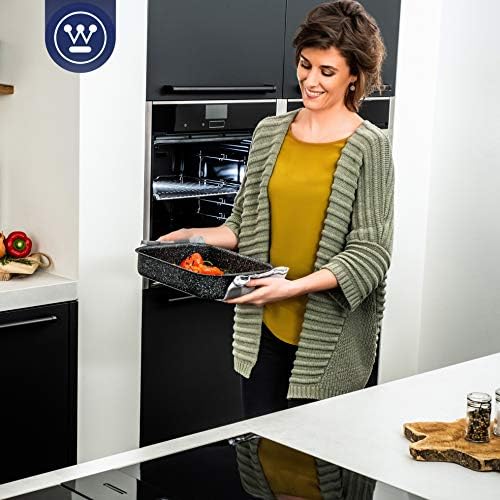 Westinghouse Non Stick Roasting Tin - Ø 30 cm Roasting Tray Oven Dish - Black Marble