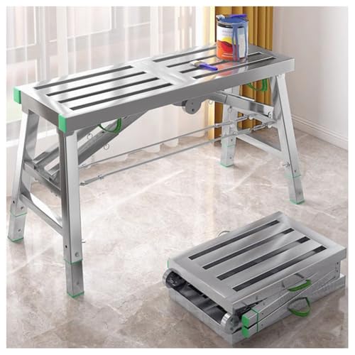 Piattaforma di lavoro pieghevole portatile in acciaio resistente, scala per scale, capacità 350 kg, versatile banco da lavoro per ingegneria domestica (200 x 30 cm)