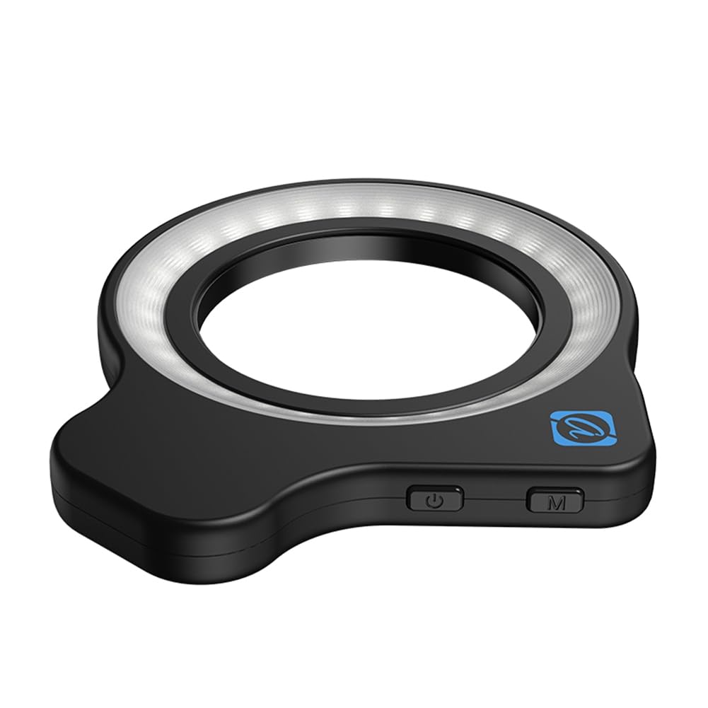 Objectif Macro, Lumière Annulaire de Remplissage, Ring Light, 3 Couleurs, 5 Niveaux, 2700k-6500k, 32 LED, 45 Effets D'Éclairage pour Filtres de 37 Mm/52 Mm.