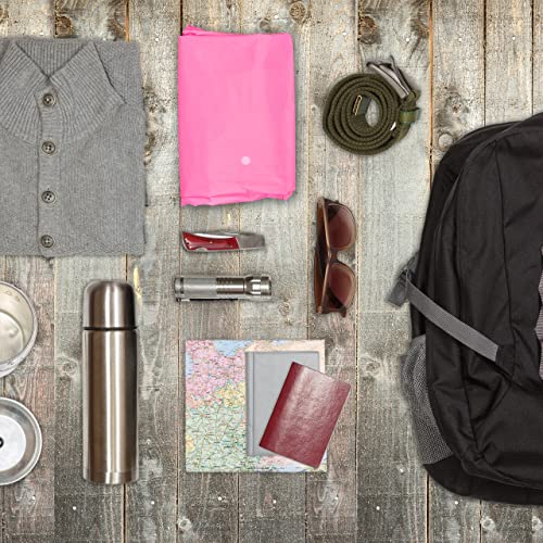 Relaxdays Regenmantel 2er Set, mit Kapuze, Regenponcho wiederverwendbar, Damen & Herren, wasserdicht, lang, leicht, pink