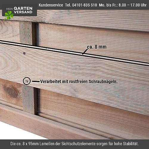 Preiswerter Sichtschutz Windschutz Gartenzaun Maß 60 x 180 cm (Breite x Höhe) aus Kiefer/Fichte Holz, druckimprägniert 'Berlin' Massiv