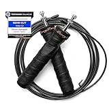 Springseil für Erwachsene, Fitness Sprungseil mit verstellbaren Stahlseilen, Fitness Zubehör mit Anti-Rutsch Griffe - Profi Speed Rope für Sport wie Boxen und MMA von PERRY TWIST