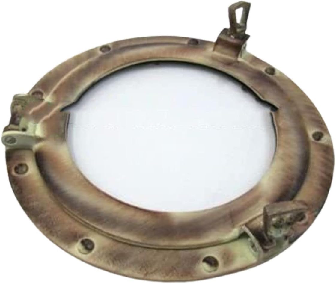 NauticalMart Porthole Glass Aluminum Antique 11"