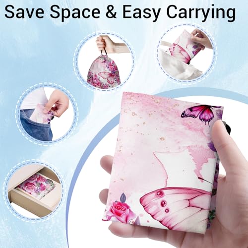 Image of Butterfly Floral Gymnastics Drawstring Bag Small Gymnastics Gym Bag for Gymnasts Dancer Holding