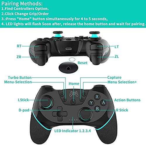 DishyKooker Wireless-Bluetooth Game Joystick Controller with 6-Axis Handle 1 Quick response
