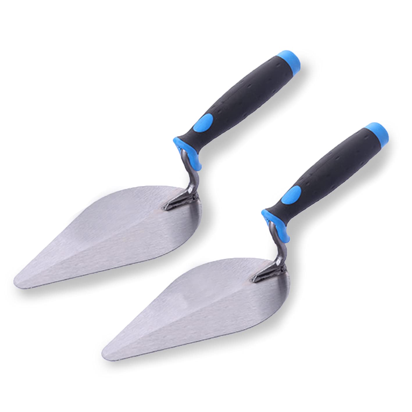 2 PCS 8-inch Trowel for Plastering & Bricklaying - Soft Grip Flat Masonry Tool Cement Finishing Bricklayers Point Trowel