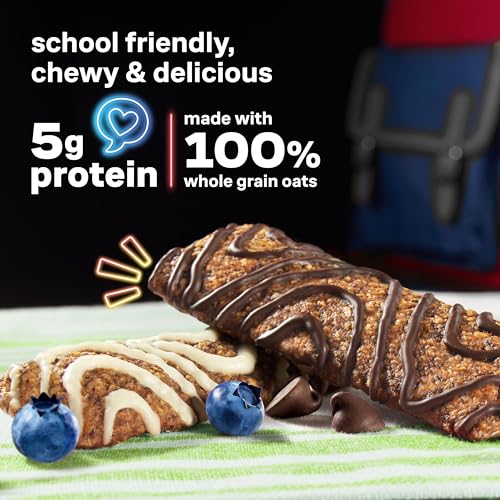 KIND Kids Granola Bars Variety Pack, Gluten Free, Low Sodium, Peanut and Tree Nut Free Snacks, Chocolate Chip, Blueberry Muffin, 5g Protein, 10 Count - image 5