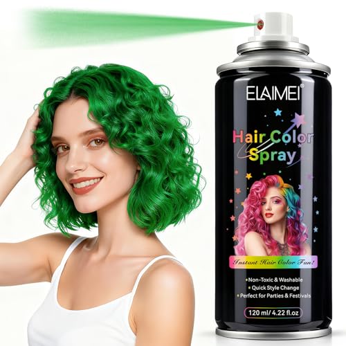 Grünes Haarspray Auswaschbar - Sofortige Färbung | Hair Color Spray Für Kinder und Erwachsene Geeignet | Haarspray Grün Styling-Werkzeug | Green Hair Spray Holiday Essentials