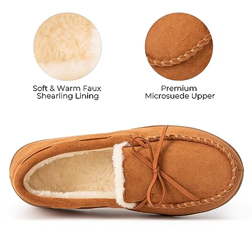 Image of HomeTop Women's Moccasins Slippers Memory Foam Indoor House Ladies Shoes
