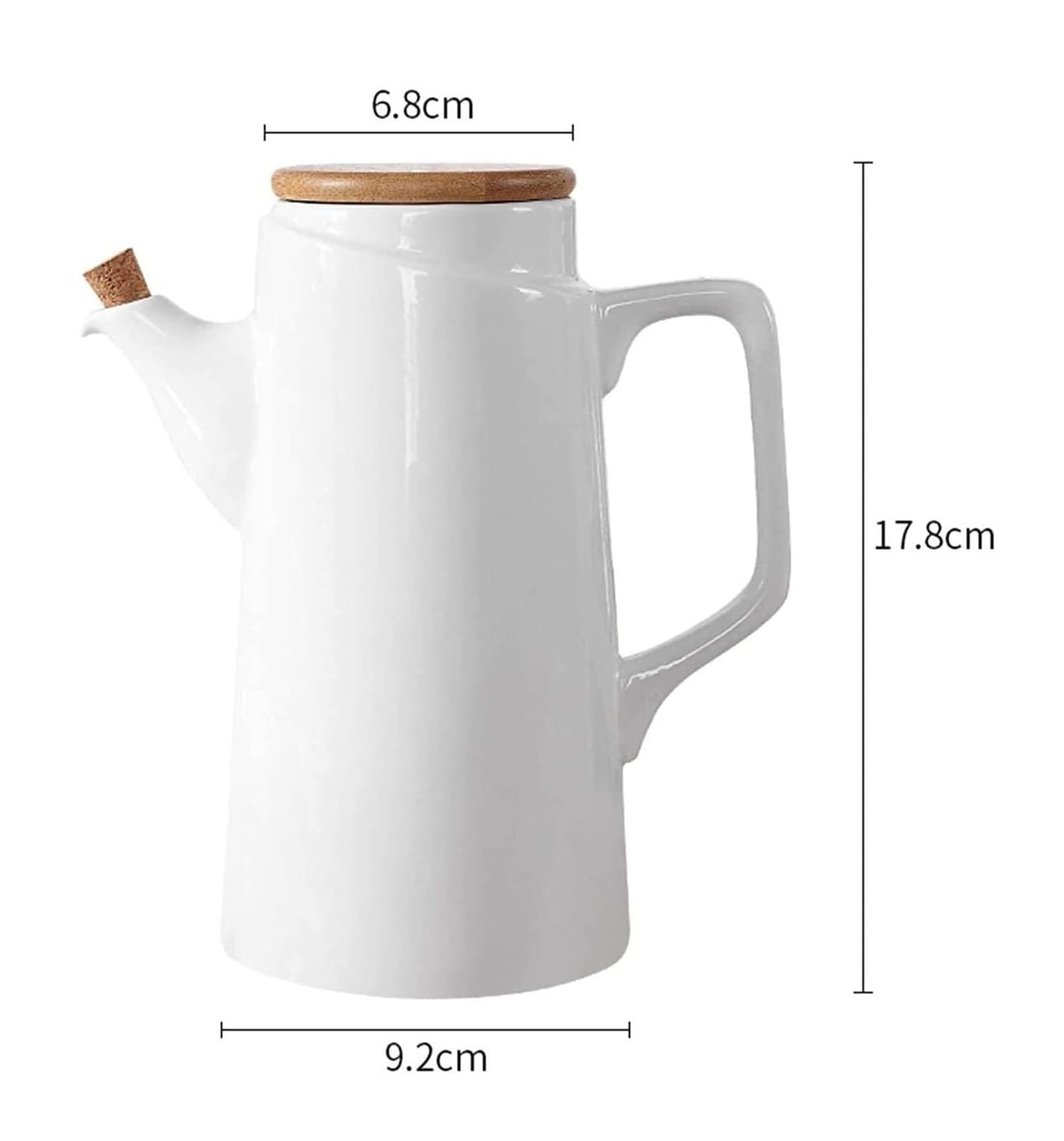 Dispensador de Aceite y vinagre, automático, Botella de cerámica para Salsa de Soja con tapón de Corcho.