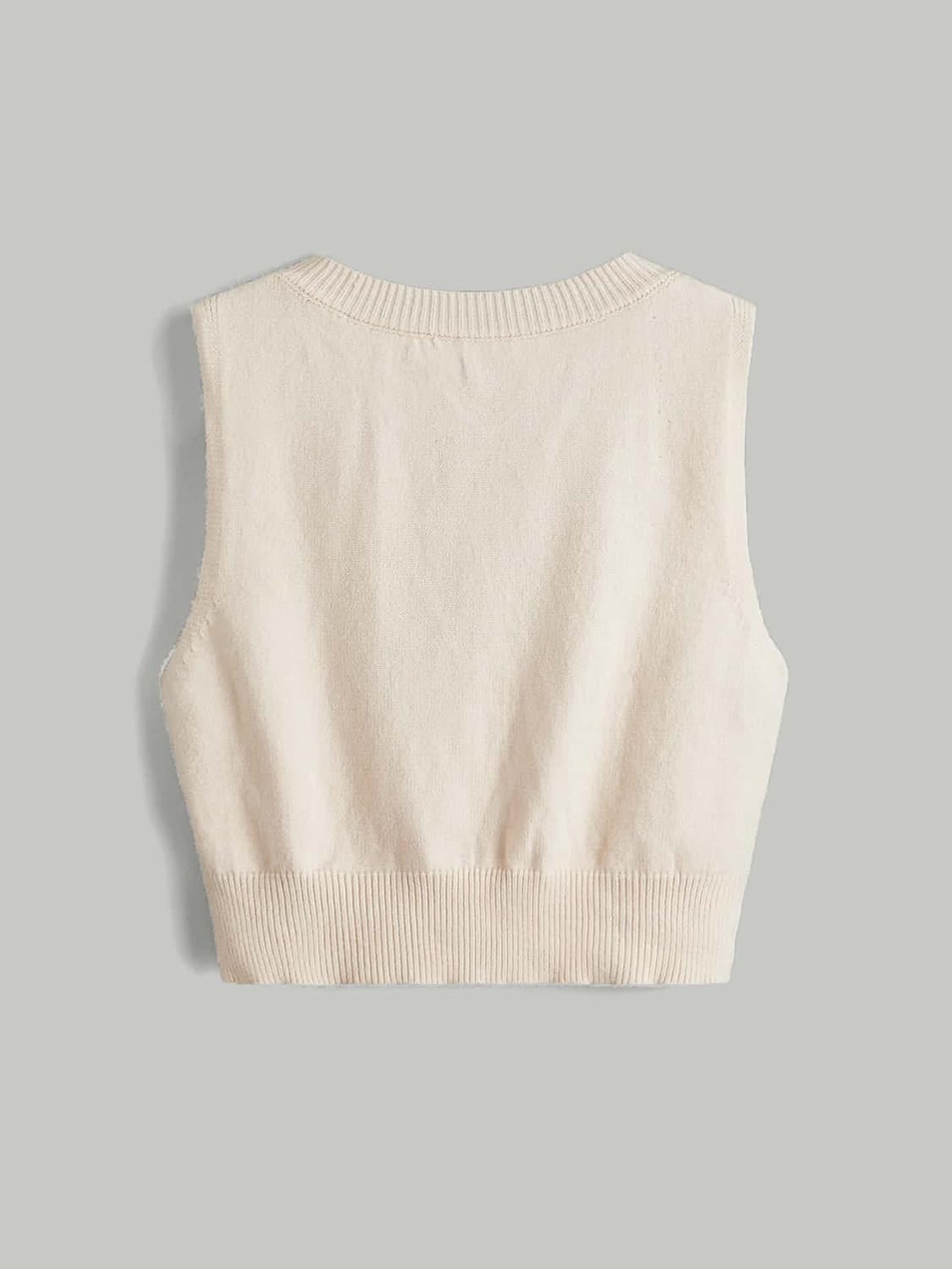 Verdusa Women's Old Money Sweater Vest Button Down Sleeveless Sweater Vest Cable Knit Crop Top Outerwear - Image 3