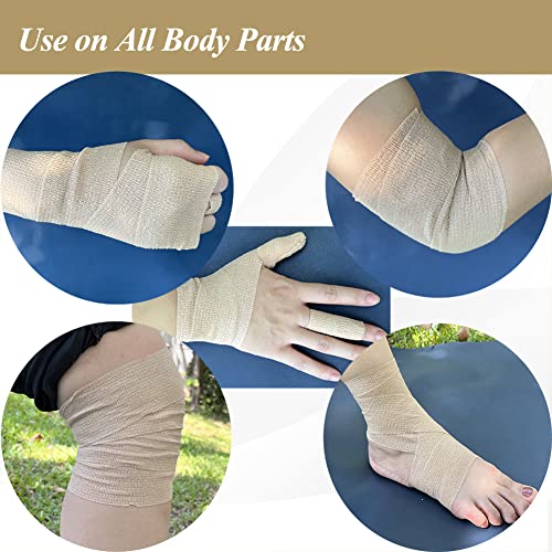 Ciyagpoou Self Adhesive Bandage Wrap,2 Inch Athletic Tape Breathable Elastic Brown Cohesive Bandages, Vet Wrap Sports Tape For First Aid thumb #3