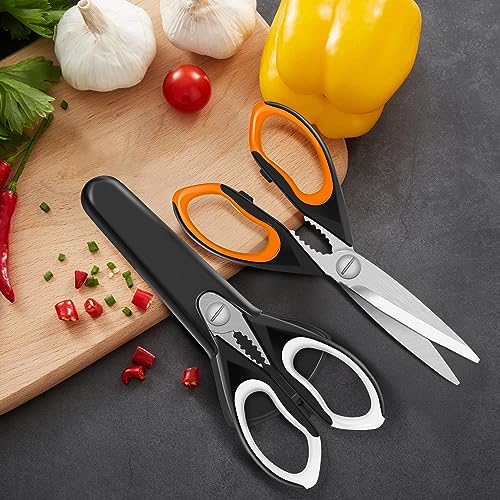 Vaasee 2 Pack Sharp Kitchen Scissors Set with Magnetic Holder - image 7