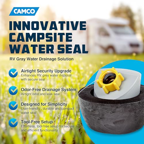 Image of Camco Easy Slip Water Seal Sewer Fitting RV Camper, Gray