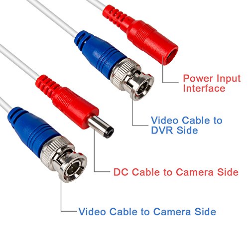 Tyumen 4 Pack 100Ft (30.5 Meters, White) All-In-One Bnc Video And Power Security Camera Cables, Bnc Extension Surveillance Camera Cables For Cctv Camera Dvr Security Systems #TOP2