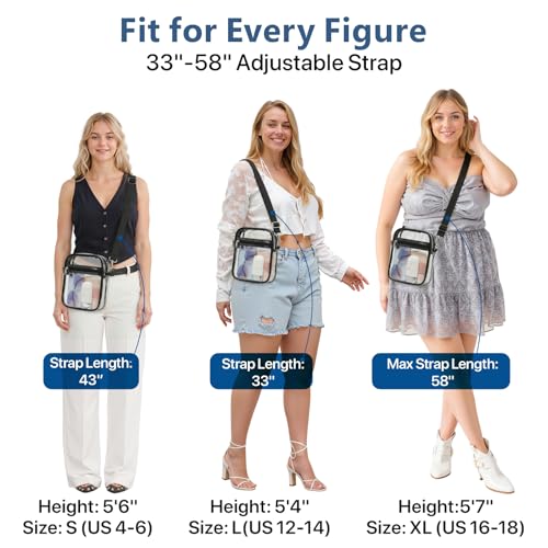 Image of PACKISM Clear Bag for Stadium Events - Clear Purses for Women Transparent Crossbody Messenger Bag for Concerts Game Day