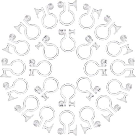 arricraft 100 Pcs 2 Sizes Clear Plastic Clip on Earrings