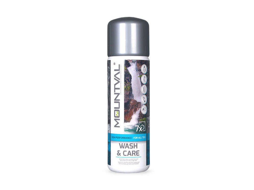Mountval Lessive 315 ml pour tissus et Goretex, restaure les propriétés hydrofuges des tissus imperméables.