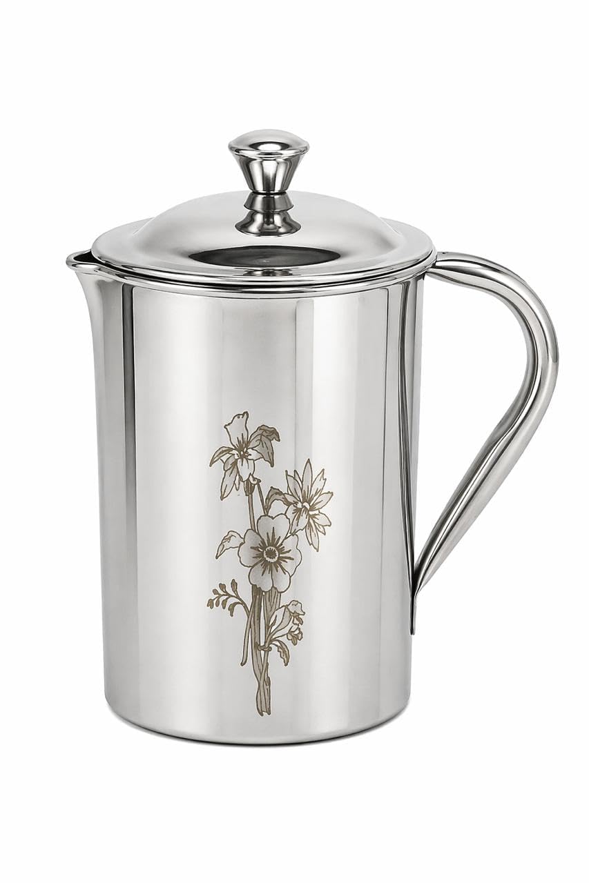 Dark Cloud 2 L Steel Water Jug with Laser Flower Design at ₹299 (70% Off) – Amazon