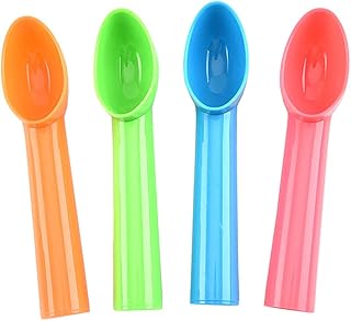 4 Pcs Plastic Ice Cream Scoop Assorted Color Ice Cream Scooper for Fruits, Yogurt, Melon Ball, Sorbet