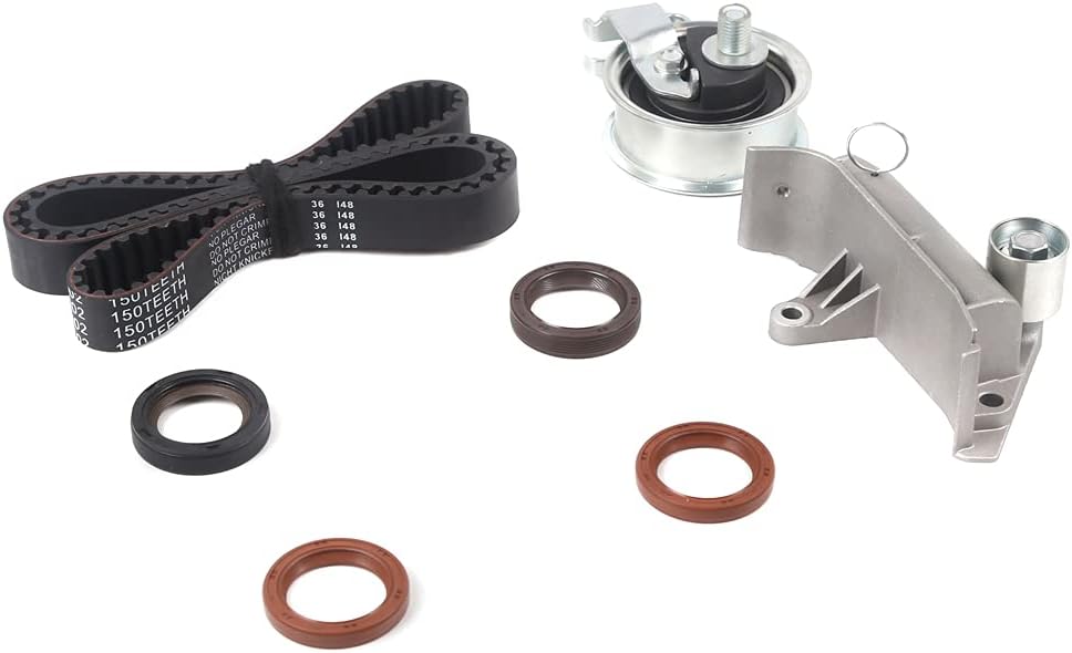 MPLUS Timing Belt Kit W/Water Pump Compatible with 2000-2006 for Audi TT Quattro, 2000-2006 TT, 2001-2005 for Volkswagen for Jetta, 2001-2006 Golf 1.8L l4 GAS DOHC